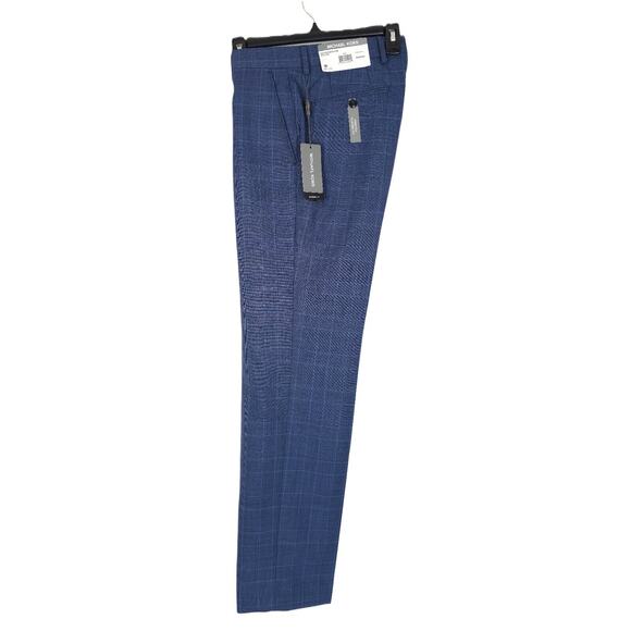 Michael Kors Men's Classic-Fit Stretch Wool Suit Pants Blue Plaid 38x32 NWT - Picture 4 of 6
